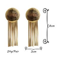 European And American Style Trendy Earrings Metal Tassel Cross-border E-commerce Supply Ornament Factory Direct Sales Golden, Round 681 main image 5