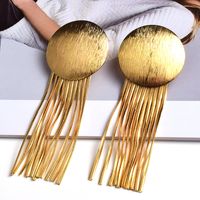 European And American Style Trendy Earrings Metal Tassel Cross-border E-commerce Supply Ornament Factory Direct Sales Golden, Round 681 sku image 1
