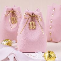 Wedding Candy Bag Box Wholesale Candy Box Wedding Folding-free Leather Wedding Candies Box sku image 2
