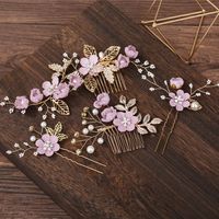 Bridal Headwear New Forest Blue Flower Hair Comb Knot Wedding Accessories sku image 63