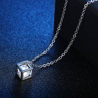 Women's Fashion Simple Style Square Ball Alloy Necklace Inlaid Zircon Zircon Necklaces main image 7