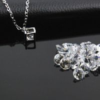 Women's Fashion Simple Style Square Ball Alloy Necklace Inlaid Zircon Zircon Necklaces main image 4
