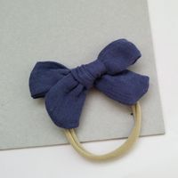 Spring Nylon Soft Bow Baby Cotton Wrinkled Cloth Bow Children's Hair Accessories sku image 29