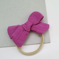 Spring Nylon Soft Bow Baby Cotton Wrinkled Cloth Bow Children's Hair Accessories sku image 30