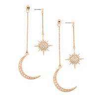 New Fashion Simple Geometric Star Sun Moon Alloy Earrings main image 3