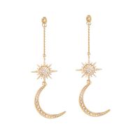 New Fashion Simple Geometric Star Sun Moon Alloy Earrings main image 4