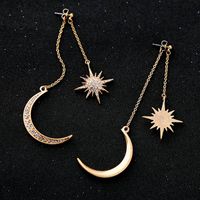 Nouveau Mode Simple Géométrique Star Sun Moon Alliage Boucles D'oreilles main image 6