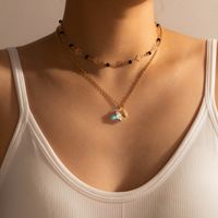 Simple Style Geometric Pearl Chain Double-layer Alloy Necklace main image 6