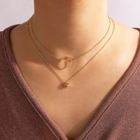 Simple Style Geometric Pearl Chain Double-layer Alloy Necklace main image 9