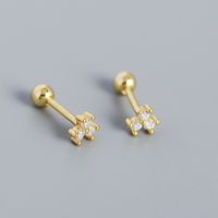 S925 Argent Fleur Diamant Mini Vis Oreille Os Boucles D&#39;oreilles Douces sku image 4