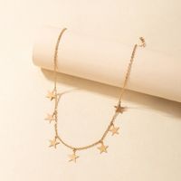 Hip Hop Style Geometric Five-pointed Star Pendant Single Layer Necklace main image 5