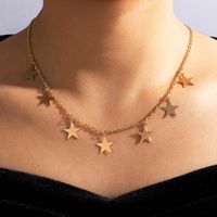 Hip Hop Style Geometric Five-pointed Star Pendant Single Layer Necklace sku image 1