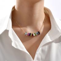 Fashion Colorful Heart Pendant Handmade Thin Clavicle Chain Necklace main image 2