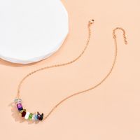 Fashion Colorful Heart Pendant Handmade Thin Clavicle Chain Necklace main image 3