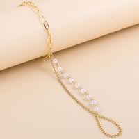 Fashion Classic Stitching Pearl Chain Anklet Women's Jewelry main image 3