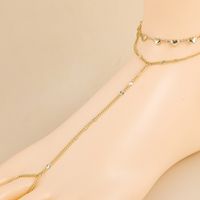 2022 New Fashion Heart Pattern  Double Layer Chain Alloy Anklet Foot Ornaments main image 1