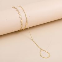 2022 New Fashion Heart Pattern  Double Layer Chain Alloy Anklet Foot Ornaments main image 2