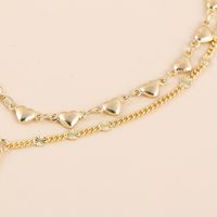 2022 New Fashion Heart Pattern  Double Layer Chain Alloy Anklet Foot Ornaments main image 3