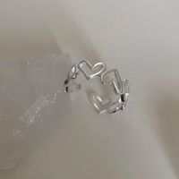 Solid Color Hollow Out Love Heart-shaped Adjustable Ring main image 2