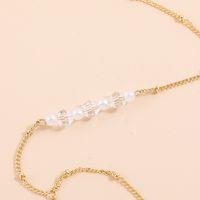 New Fashion Pearl Crystal Beaded Chain Alloy Anklet Foot Ornaments main image 3