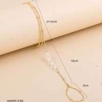 New Fashion Pearl Crystal Beaded Chain Alloy Anklet Foot Ornaments main image 5