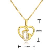 Brass Plating 18k Gold Zircon Inlaid Necklace Mother's Day Gift main image 5