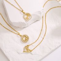 Brass Plating 18k Gold Zircon Inlaid Necklace Mother's Day Gift main image 3