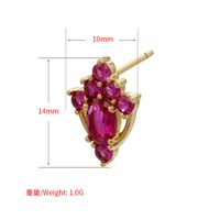 Micro Inlaid Zircon Colorful Crystals Stud Earrings Moon Flowers Pattern Stud Earrings main image 5