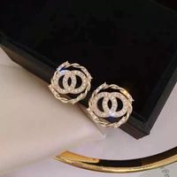 New Summer Golden Round Ring Rhinestone Inlaid Women's Earrings main image 1