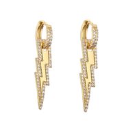 Copper Fashion Geometric Lightning Artificial Gemstones Earrings Necklace sku image 3