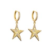 Fashion Micro Inlaid Zircon Five-pointed Star Pentagram Necklace Earring Set Ornament sku image 3