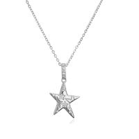 Fashion Micro Inlaid Zircon Five-pointed Star Pentagram Necklace Earring Set Ornament sku image 2