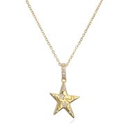 Fashion Micro Inlaid Zircon Five-pointed Star Pentagram Necklace Earring Set Ornament sku image 1