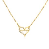 Brass Plating 18k Gold Zircon Inlaid Necklace Mother's Day Gift sku image 3