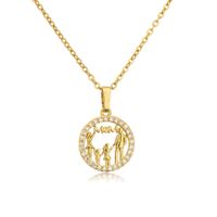 Brass Plating 18k Gold Zircon Inlaid Necklace Mother's Day Gift sku image 5