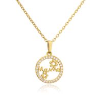 Brass Plating 18k Gold Zircon Inlaid Necklace Mother's Day Gift sku image 4