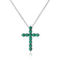 Micro Intarsien Zirkon Kreuz Anhänger Kupfer Halskette Religiöse Ornament sku image 6