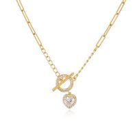 En Laiton Placage 18k Or Ot Boucle Collier De Femmes Multi-couleur En Forme De Coeur Clavicule Chaîne sku image 1