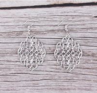 Fashion New Geometric Carved Window Flower Hollow Alloy Earrings main image 3