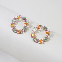 Nihaojewelry Jewelry Wholesale Alloy Crystal Colorful Round Earrings sku image 10