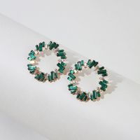 Nihaojewelry Jewelry Wholesale Alloy Crystal Colorful Round Earrings sku image 12