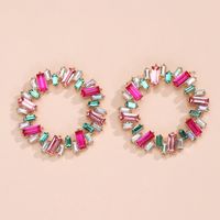 Nihaojewelry Jewelry Wholesale Alloy Crystal Colorful Round Earrings sku image 5
