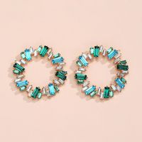 Nihaojewelry Jewelry Wholesale Alloy Crystal Colorful Round Earrings sku image 3