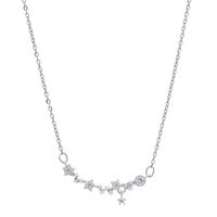 Simple New Style Star Shape Inlaid Diamond Pendant Clavicle Chain Short Necklace sku image 1