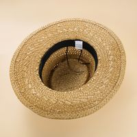 Mode Britischen Stil Handgemachte Stroh Woven Konkaven Top Hut Weiblichen Sommer Urlaub Am Meer Sun-proof Strand Hut main image 4