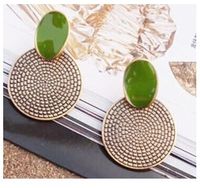 Fashion Ethnic Retro Oil Dripping Annual Ring Carved Alloy Ear Studs main image 4