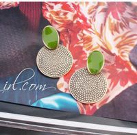 Fashion Ethnic Retro Oil Dripping Annual Ring Carved Alloy Ear Studs main image 3
