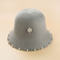 New Pearl Foldable Bucket Hat Women's Summer Sun-proof Straw Hat Wholesale sku image 4