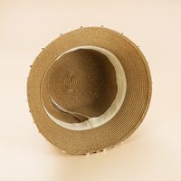 New Pearl Foldable Bucket Hat Women's Summer Sun-proof Straw Hat Wholesale main image 3