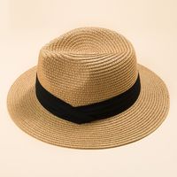 British Style Top Hat Men Panama Straw Hat Women Foldable Sun-shade Beach Hat main image 2